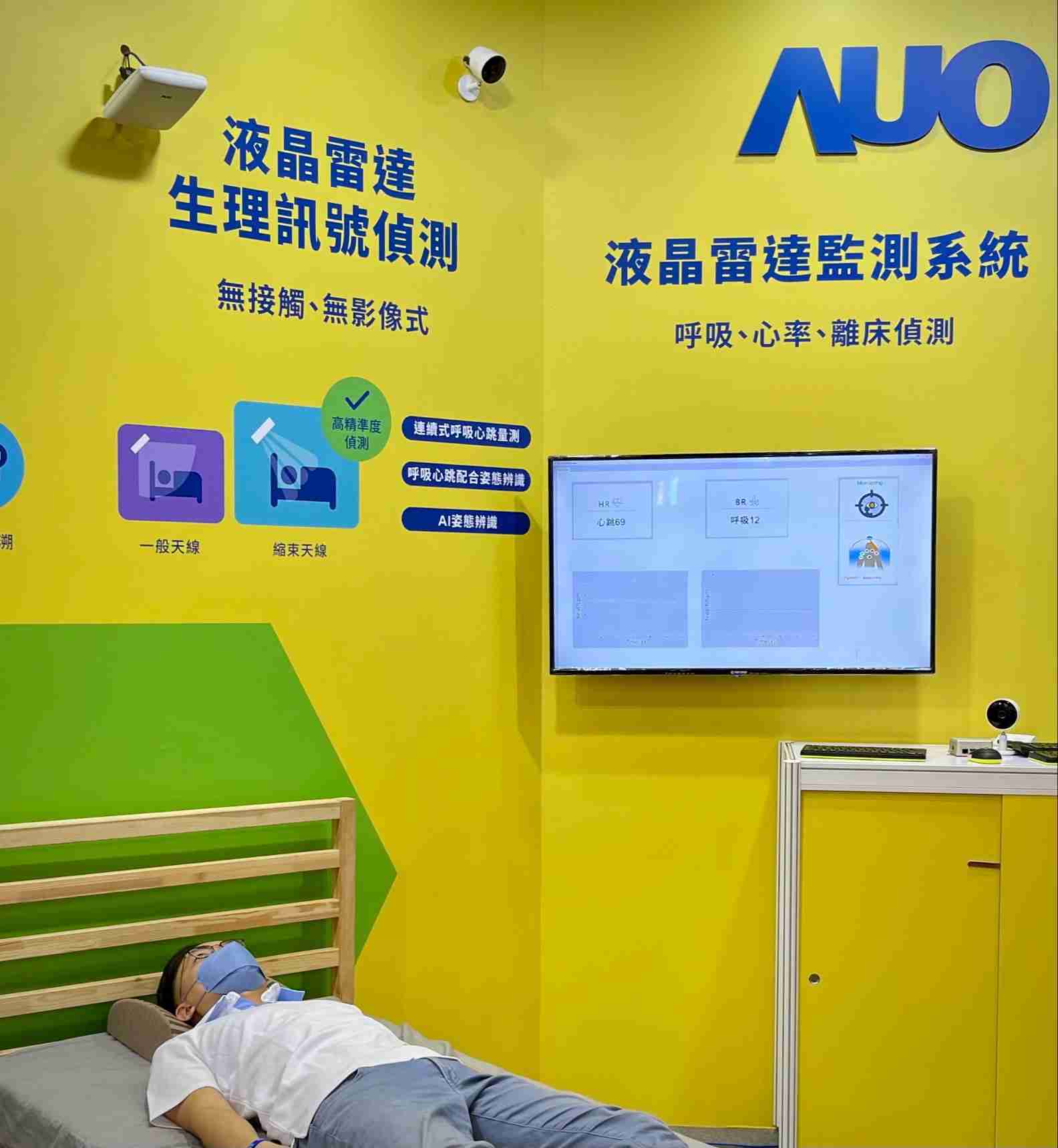 28国际颐康「无接触生理监测雷达」，，，，免除传统线路与贴片束缚，，精准侦测呼吸、、、、心跳等重要生理讯号