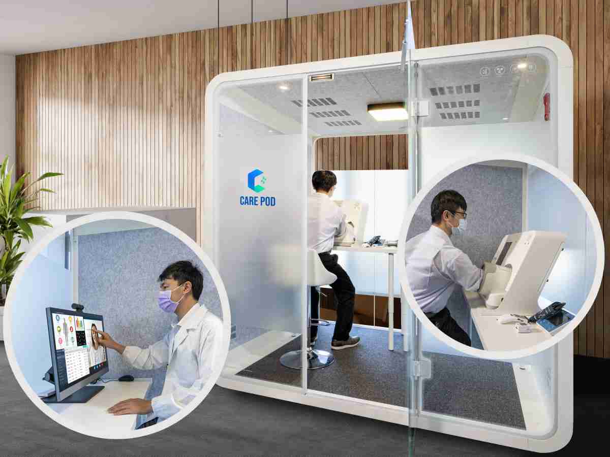 达擎于医疗科技展中展出＂远距诊疗舱＂，，，以因应医疗数字化及社会高龄化趋势下、、、、复诊及慢性病患等族群对于远距看诊需求逐渐升高所推出的创新整合方案。。。多功能合一、、、高隐私性的远距诊疗舱可根据病患端与医师端的不同需求，，，，提供弹性化及客制化功能，，节省医生和病患的精力及时间